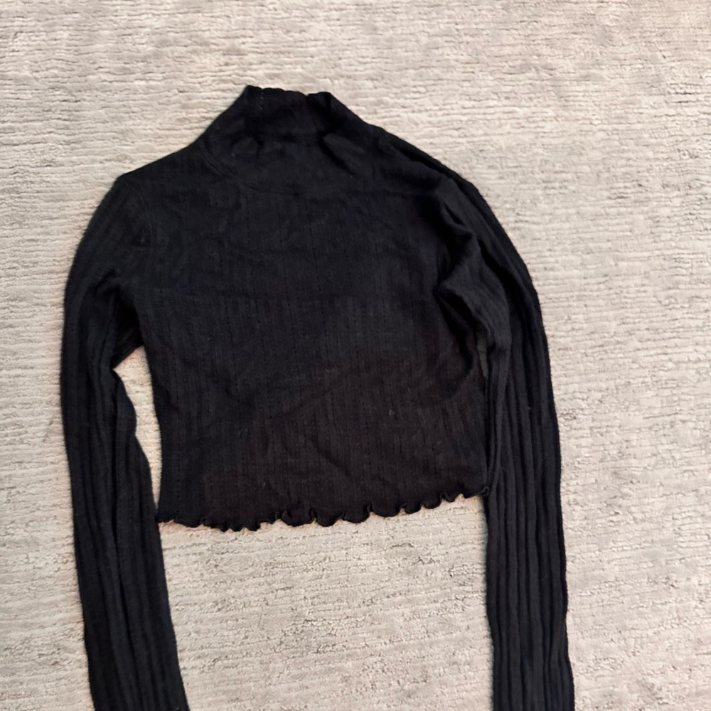 Aeropostale Soft Turtle Neck Long Sleeve Crop Top | Size XS